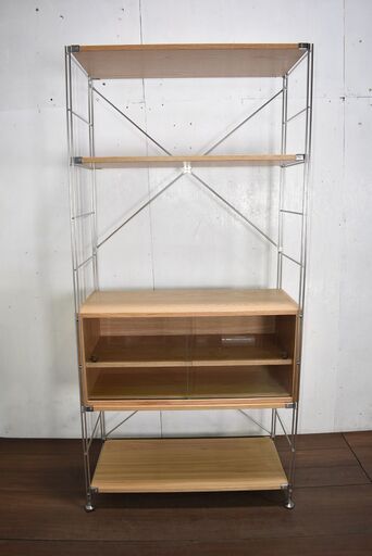 【ヤ取終了3/11】≪y568≫無印良品 ステンレスユニットシェルフ カップボードセット キッチン/リビング/ダイニング モダン 50217-07