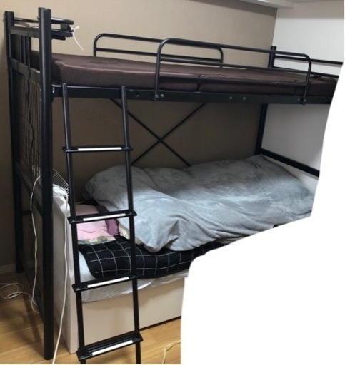 【決定済】ロフトベッド　ベッド　ブラック　ロフト　二段ベッド