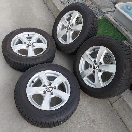 バリ山 15インチ タイヤ 4本 VW純正ホイールバリ山スタッドレスタイヤ4本セット195/65R15