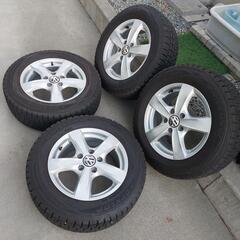 VW純正ホイールバリ山スタッドレスタイヤ4本セット195/65R15