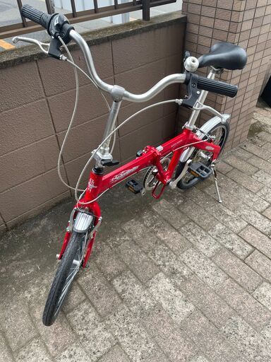 リサイクルショップどりーむ荒田店　No589 エコNo15733X 折りたたみ自転車　カリブー　ミニベロ　ギア切り替え付き♪　CARIBOU 定価約４万！　軽くて乗り心地抜群です♪　