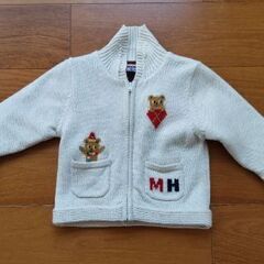 【ミキハウス】ニットパーカー 90cm アウターの画像
