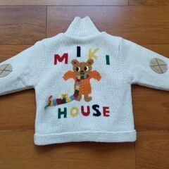 【ミキハウス】ニットパーカー 90cm アウターの画像