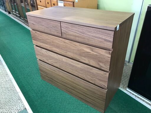 【愛品館八千代店】無印良品　4段チェスト　ウォールナット