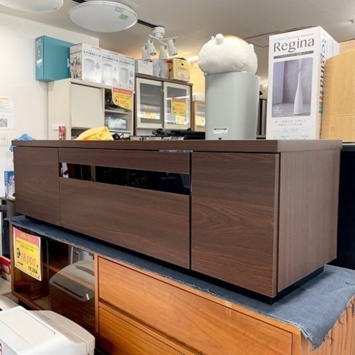 【超美品‼️】現行モデル♪ アイリスオーヤマ 150cm幅ローボード テレビ台 収納家具 ダークウォールナットカラー♪