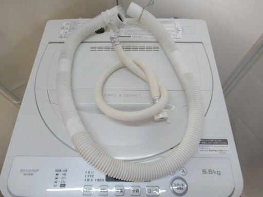 1ヶ月保証/洗濯機/5キロ/5kg/1人暮らし/単身サイズ/新生活/シャープ/SHARP/ES-GE5D/中古品/J4995/