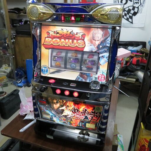 パチスロ実機 ロデオ 新鬼武者Z DAWN OF DREAMS 不要機・ボリューム調整付 スロット機│江別市のリサイクルショップドロップ