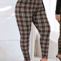 SHEIN☆チェックレギンス☆2XL☆大きいサイズplus sizeの画像
