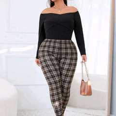 SHEIN☆チェックレギンス☆2XL☆大きいサイズplus size