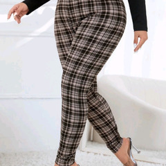 SHEIN☆チェックレギンス☆2XL☆大きいサイズplus sizeの画像