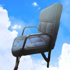 リクライニング オフィスチェア/ワークチェア　ネイビー　中古品