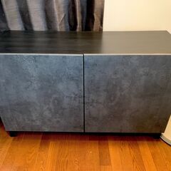 【値下げ】IKEA サイドボード ブラック/グレー キャビネット BESTÅ ベストー 棚 