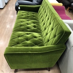 みわ　カリモク60 グリーン　ベルベット 3人掛けソファ みわ カリモク60 グリーン ベルベット 3人掛けソファ みわ カリモク60