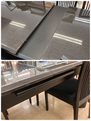 シギヤマ家具 伸縮テーブル 7点セット ダイニングセット No.2715● ※現金、クレジット、ぺイペイ、スマホ決済対応※