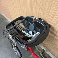 格安‼️  20インチ 子供乗せ 電動自転車 Panasonic ギュットミニ  赤 リアチャイルドシート前後無料❗️ 3人乗り 自宅引き取り割引き⭕️の画像