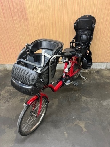 格安‼️  20インチ 子供乗せ 電動自転車 Panasonic ギュットミニ  赤 リアチャイルドシート前後無料❗️ 3人乗り 自宅引き取り割引き⭕️