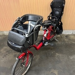 格安‼️  20インチ 子供乗せ 電動自転車 Panasonic ギュットミニ  赤 リアチャイルドシート前後無料❗️ 3人乗り 自宅引き取り割引き⭕️の画像