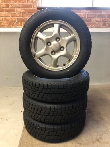 【受け渡し者決定】155/65r13スタットレス＋スバル純正アルミ4本セット　バリ溝です！最終値下10,000円