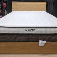 N-sleepダブルベッド一式(/ニトリ/マットレス上下タイプ/木製