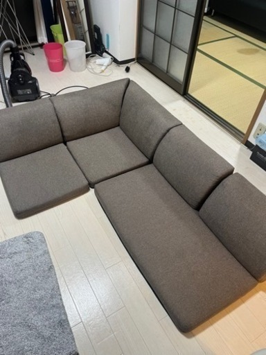L字コーナーローソファー３点セット