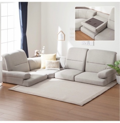 NゲートファブリックBE ローソファー3点セット