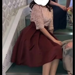 Aimer 刺繍レース×ベビーサテン ドッキングワンピース ピンク 9号の画像