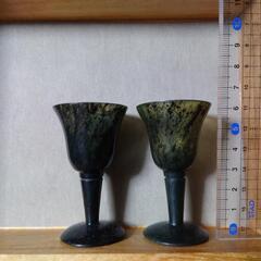 【値下】翡翠  玉杯 グラス 石製 中国工芸品の画像