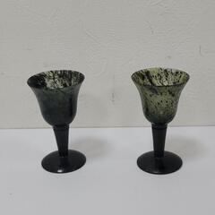 【値下】翡翠  玉杯 グラス 石製 中国工芸品