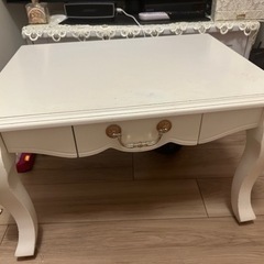 姫系 ロココ調 猫足 テーブル 白