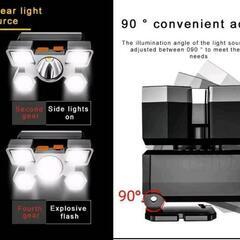 【新品未使用品】充電式5LEDヘッドライト 釣り キャンプ アウトドアの画像