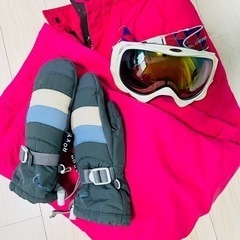 スノーボード3点セット　ROXY手袋、パンツ、ゴーグル、2/28(火)に処分の画像