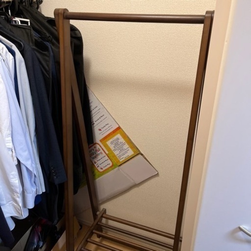 【取引決定しました】値下げしました！木製ハンガーラック 衣類収納 棚