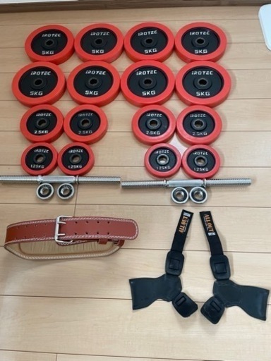 ベルト　グローブ付き　ラバーダンベル60kgセット