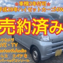 売約済み　　　⭐︎平成29年⭐︎ハイゼットカーゴ4WD⭐︎NAV...