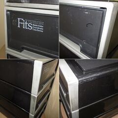 【平日取りに来ていただける方】Fits★押入れ収納ケース【4個】★プラ収納/衣類ケース/収納ボックス★ブラック系(2Z0463)の画像