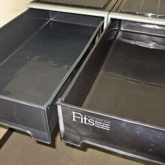 【平日取りに来ていただける方】Fits★押入れ収納ケース【4個】★プラ収納/衣類ケース/収納ボックス★ブラック系(2Z0463)の画像