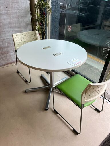 ２人掛けラウンド型　ミーティングテーブルセット