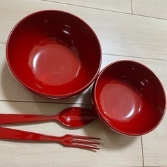 漆のサラダボウル　(大小セット) お値下げです。