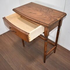 【ヤ取終了8/7】≪y569≫美品 アンティーク調/ヴィンテージ コンソールテーブル 電話台/FAX台 寝室/玄関 収納 レトロ 50217-08の画像