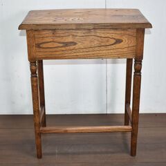 【ヤ取終了8/7】≪y569≫美品 アンティーク調/ヴィンテージ コンソールテーブル 電話台/FAX台 寝室/玄関 収納 レトロ 50217-08の画像