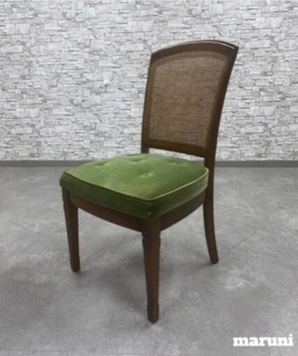 INT-146 高級家具 maruni マルニ 地中海シリーズ ダイニングチェア 椅子 アンティーク ビンテージ