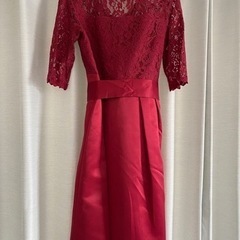 【試着のみ】レッド色のパーティードレス【定価1万円以上】の画像