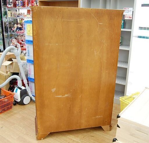 飾り棚 幅95×奥行39×高さ146cm 鍵欠品 キャビネット コレクションケース カップボード ガラス 札幌市 清田区 平岡