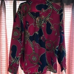☆高級　レディースシルク長袖シャツの画像