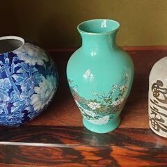花瓶　花びん　酒だる　３点（１つの価格）　♦他にも大量の昔のお皿...