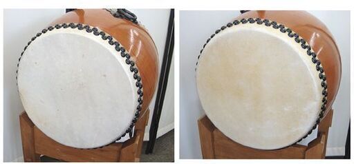 ☆ 小路楽器店 和太鼓 打面1尺(約30cm)×胴高約38cm 耳なし 台付き/バチ付き 宮太鼓 長胴太鼓 くり貫き胴 札幌 東区 北