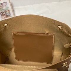韓国　新品　2way　ショルダーバッグ　ブラウン　チェーンバッグ　レザーバッグの画像