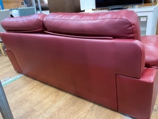 3人掛けソファ 幅約200cm 表革 中古