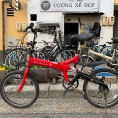 ??　折りたたみ自転車　ＬＡＭＢＯＧＩＮＩ　２０インチ　6変速　赤　雨カバー　付き