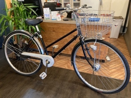 【前輪タイヤ・後輪チューブ新品！】LEDオートライト　27インチ自転車　ブラック